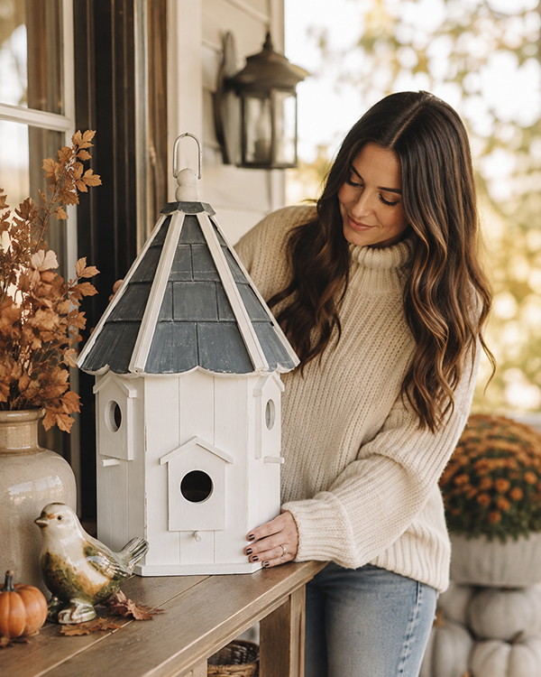 HUGE Victorian Inspired Wooden Round Bird House