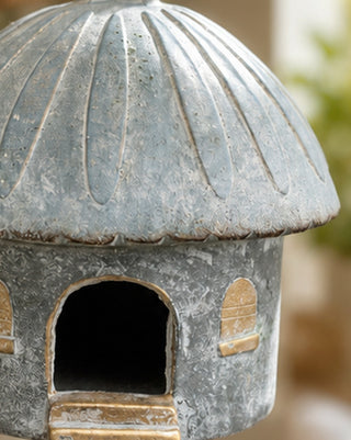 Decorative birdhouse shelf styled display