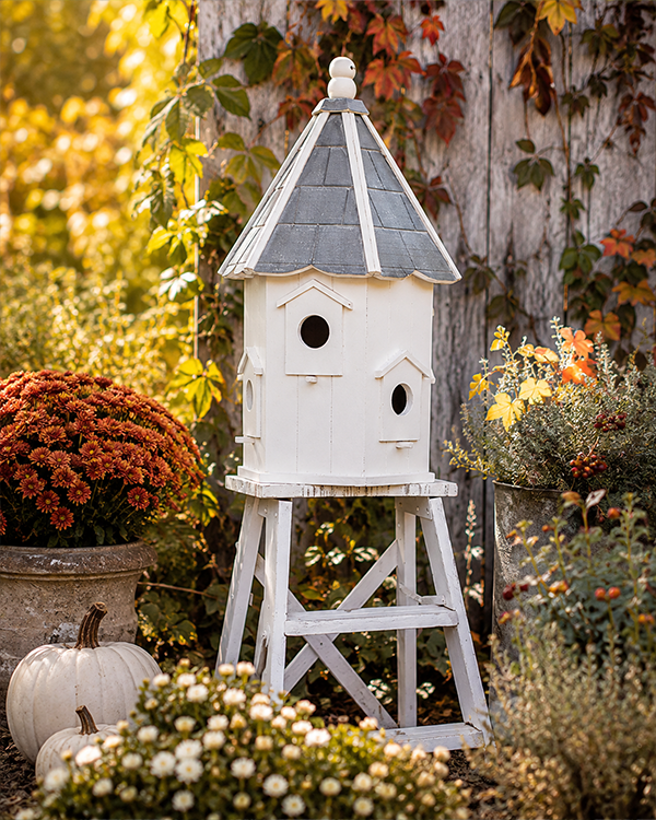 HUGE Victorian Inspired Wooden Round Bird House
