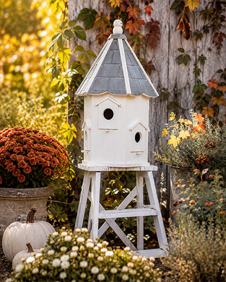 HUGE Victorian Inspired Wooden Round Bird House