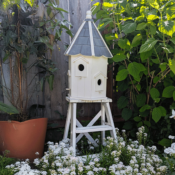 Oversized Victorian Inspired Wooden Round Bird House - Decor Steals