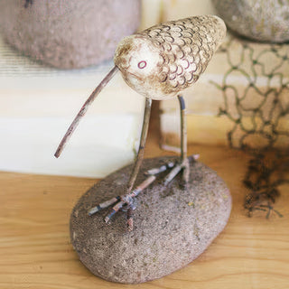 Coastal Shore Bird Figurines on Stone Bases, Set of 3