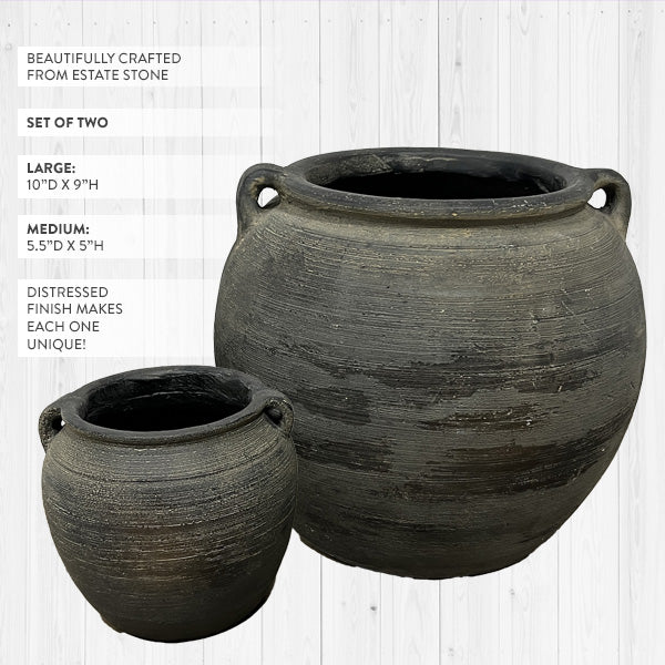 black clay planter pots Terra-Cotta Inspired Black Pots