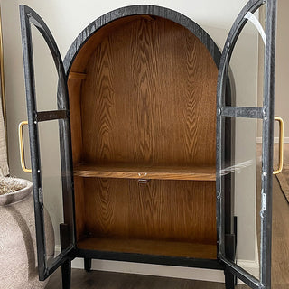 Black Wood Arched Cabinet