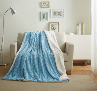 Faux Fur Blue Sky Soft Throw Blanket