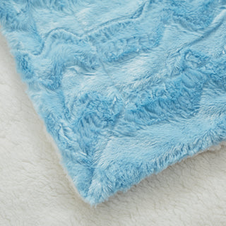 Faux Fur Blue Sky Soft Throw Blanket