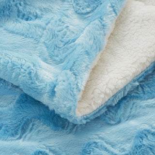 Faux Fur Blue Sky Soft Throw Blanket