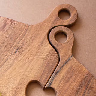 Heart Cutout Wood Charcuterie Board, Set of Two