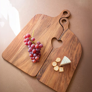 Heart Cutout Wood Charcuterie Board, Set of Two