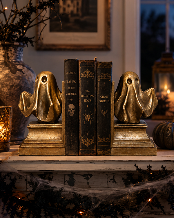 Ghost Bookends Halloween Shelf Decor, Set of 2