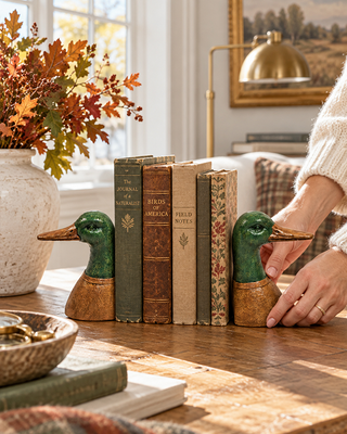 Heirloom-Inspired Duck Bookends, Set of 2