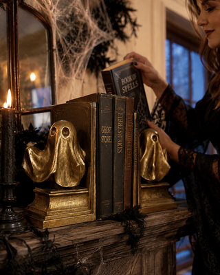 Ghost Bookends Halloween Shelf Decor, Set of 2