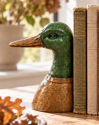 Heirloom-Inspired Duck Bookends, Set of 2