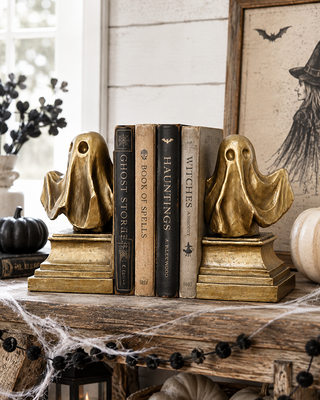 Ghost Bookends Halloween Shelf Decor, Set of 2