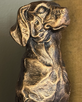 Antique Gold Dog Bookend Statues, Set of 2