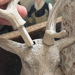 Vintage Inspired Cast Iron Reindeer Head Bookends, Set of Two