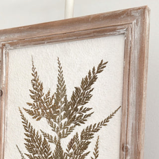 Standing pressed fern artwork farmhouse home decor