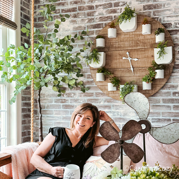 succulent clock Shiplap Clock With Aged Enamel Planters