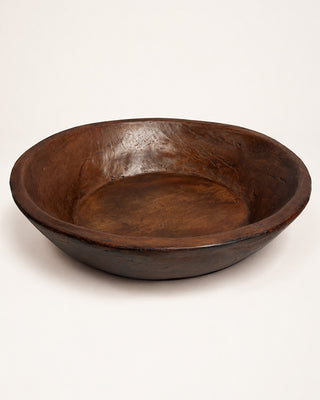 Large Round Dough Bowl 20 Inch Wood Farmhouse Centerpiece