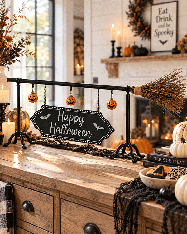 Heritage Broomstick Snack Stand & Chalkboard Sign