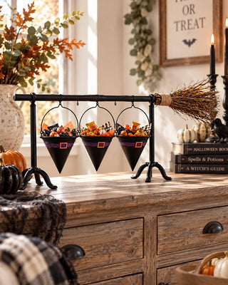 Timeworn Wood & Metal Broomstick Snack Stand Sign