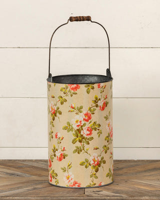 Ethel's Garden Vintage Metal Bucket with Wood Handle