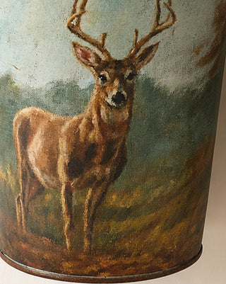 Forest Deer Wall Bucket Planters - Rustic Metal Wall Decor Set of 2