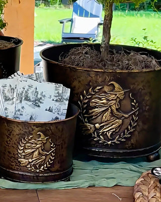 Flying Witch Metal Buckets, Set of 3