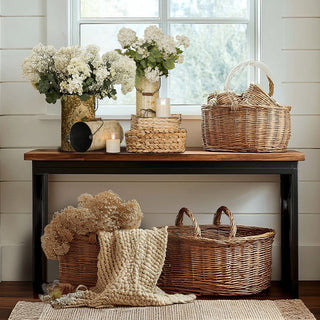 Vintage Floral & Damask Patterned Metal Buckets with Wood Handles, Set of 3