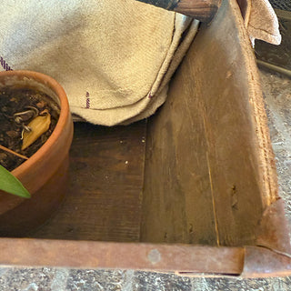 antique wooden rice bucket