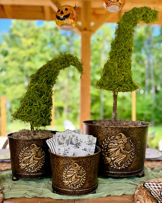 Flying Witch Metal Buckets, Set of 3