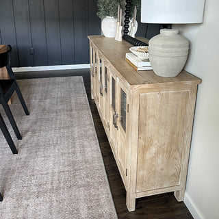 Wood dining room sideboard buffet with decorative styling