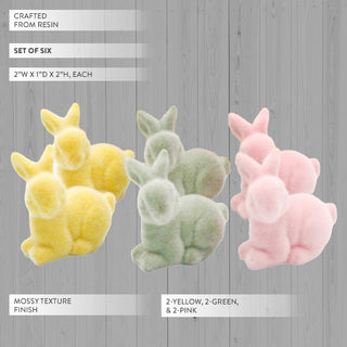 Pastel resin bunny figurines set of six