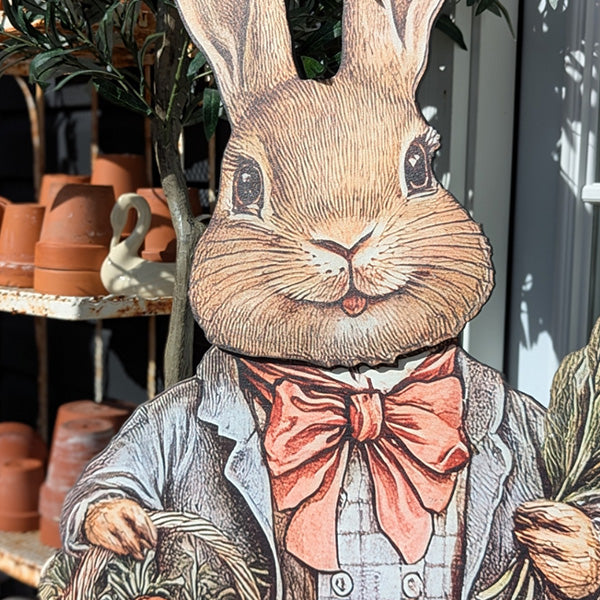 Huge Indoor/Outdoor Wooden Bunny Yard Signs, Set of Two - Decor Steals