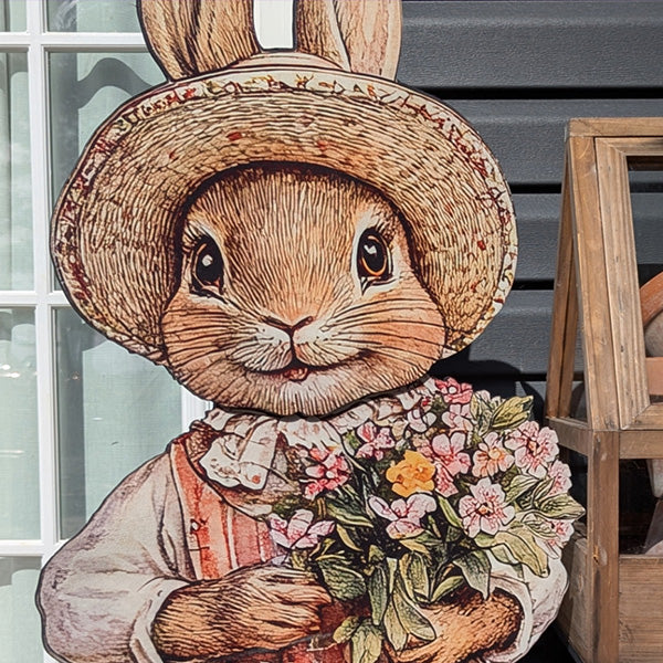 Huge Indoor/Outdoor Wooden Bunny Yard Signs, Set of Two - Decor Steals