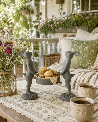 Standing Bunny Duo with Removable Tray | Indoor/Outdoor