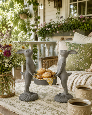 Standing Bunny Duo with Removable Tray | Indoor/Outdoor