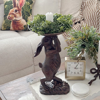 Bronze Standing Bunny Bowl | Brilliant Centerpiece Collection