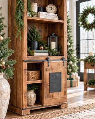 67 Inch Tall Wood Cabinet with Sliding Door