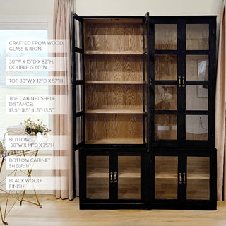 Midcentury Modern Glass Door Display Cabinet