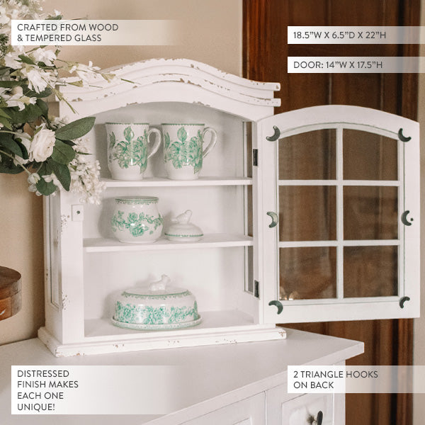 country tuscan hardwood wall curio cabinet lily white finish antique-inspired-country-curio-cabinet
