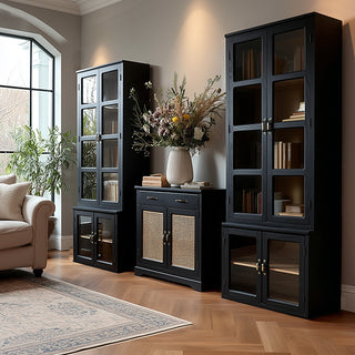 Midcentury Modern Glass Door Display Cabinet