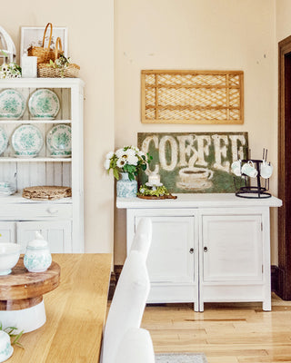 Gustavian White Wooden Storage Cabinet