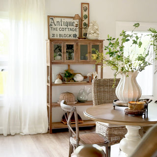 Reclaimed Wood Display Heirloom Cabinet with Glass Doors