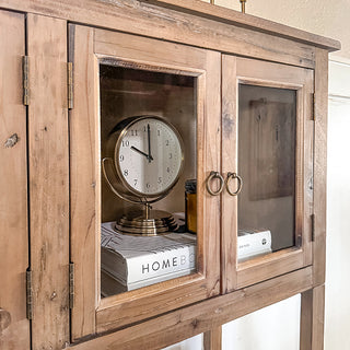 Reclaimed Wood Display Heirloom Cabinet with Glass Doors