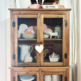 55 Inch Mesh Wire Wood Cabinet