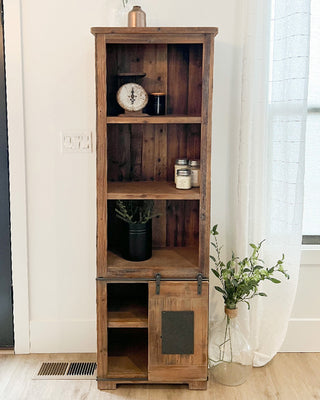 67 Inch Tall Wood Cabinet with Sliding Door