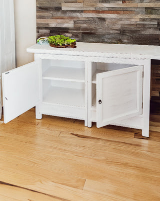Gustavian White Wooden Storage Cabinet