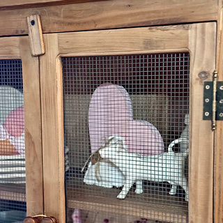 55 Inch Mesh Wire Wood Cabinet