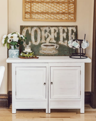 Gustavian White Wooden Storage Cabinet